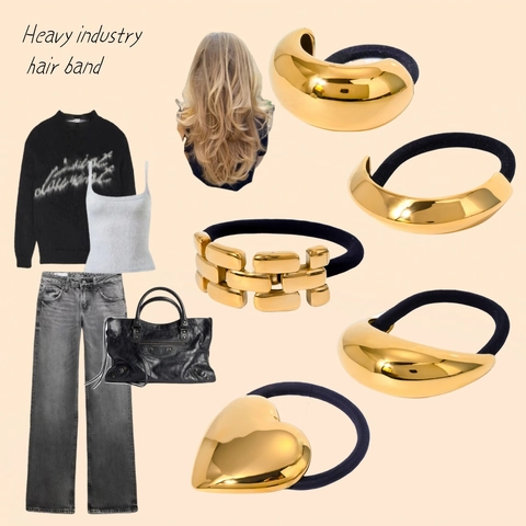 Edelstahl Metall Haargummis Wasserdicht Hypoallergen Gold Silber Geometrisch Herz Seestern Haaraccessoires Für Frauen