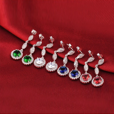 Peervormige Zirkoon Hangende Oorbellen Met 925 Sterling Zilver Stift Elegante Luxe Koperen Sieraden Voor Vrouwen Feest
