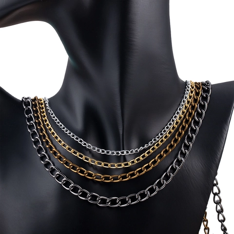 Aluminum DIY Link Chain Jewelry Findings For Necklace Bracelet Making Craft Accessories O Shape Flat Chain Wholesale