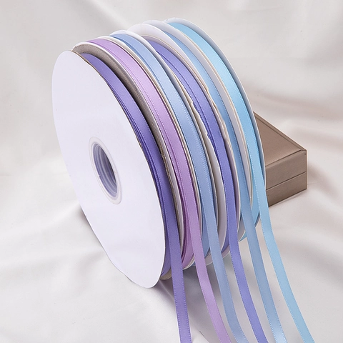 Thin Satin Ribbon For Gift Wrapping Bouquet Floral DIY Crafts Handmade Polyester Ribbon Rolls Wedding Party Decoration