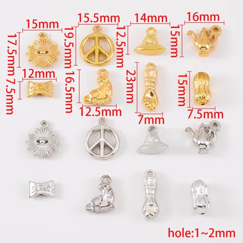 CCB Plastic Plated Charms Collection For DIY Jewelry Making Keychain Bracelet Necklace Gold Silver Mixed Shape Pendants