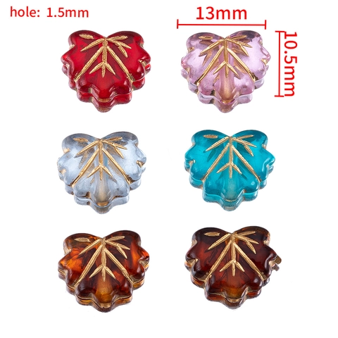 Acrylic Baroque Vintage Gold Maple Leaf Loose Beads DIY Jewelry Materials Handmade Bracelet Necklace Accessory Beads