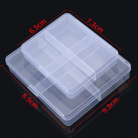 Clear Plastic Storage Box Organizer For Jewelry Small Parts Craft Components Diy Accessories Clear Grid Box
