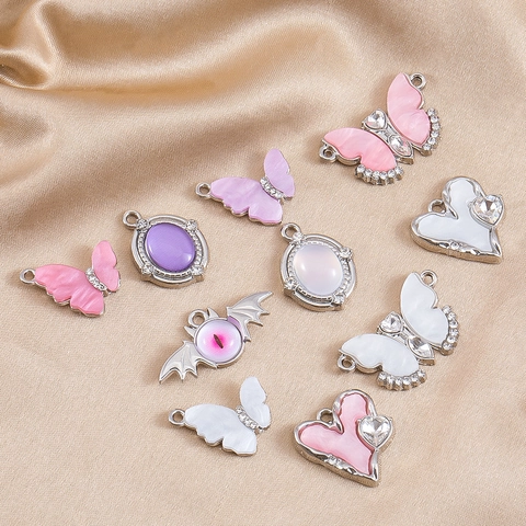 Colgantes de Aleación con Strass Corazón Mariposa Ojo Turco Para Hacer Joyas DIY Pulsera Collar Accesorios Mujer