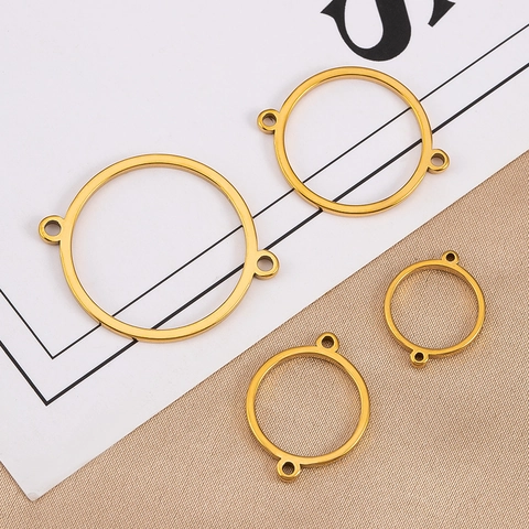 Stainless Steel Round Connection Ring Double Hanging Link Connector For DIY Earring Bracelet Necklace Jewelry Findings