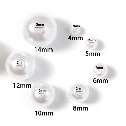 ABS Imitation Künstliche Perle Lose Künstliche Perlen Runde Kunststoffperlen Mit Löchern Für DIY Schmuckherstellung Bastelbedarf Weiß Beige