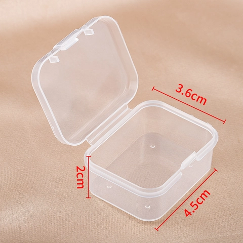 Scatola di Immagazzinaggio Mini in Plastica PP Trasparente Rettangolare Piccolo Organizzatore Con Coperchio per Gioielli Orecchini Perline Artigianali Custodia Portatile per Casa