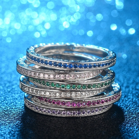 Anello a Cuore in Rame e Strass Smaltato da Donna Gioielli di Lusso Leggeri Elegante Anello da Dito Regalo