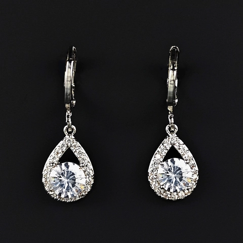 Boucles d'Oreilles Goutte d'Eau en Cuivre de Luxe Micro Incrusté Plein Strass Larmes d'Ange Boucles d'Oreilles pour Femme Bijoux Cadeau