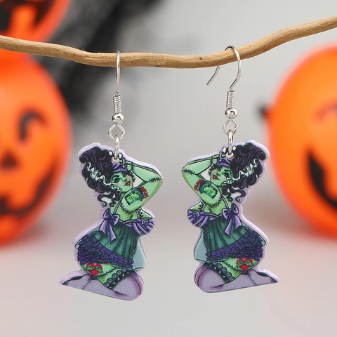 Ακρυλικά Σκουλαρίκια Halloween Gothic για Γυναίκες Σταγόνα Αίματος Νύφη Φάντασμα Κολοκύθα Ρετρό Κοσμήματα Πάρτι