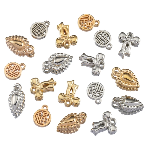 DIY Jewelry Making CCB Plastic Pendants Bow Teardrop Hollow Fu Character Lucky Charms For Necklace Bracelet Making Craft Accessories