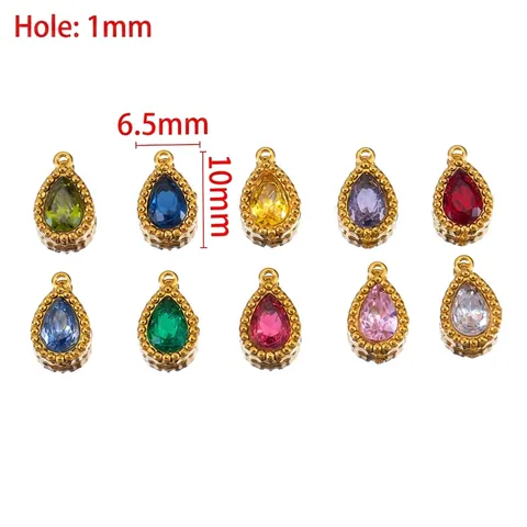 Pendentifs en Acier Inoxydable en Forme de Larme avec Strass Base Dorée Vintage pour Collier Bracelet DIY Accessoires