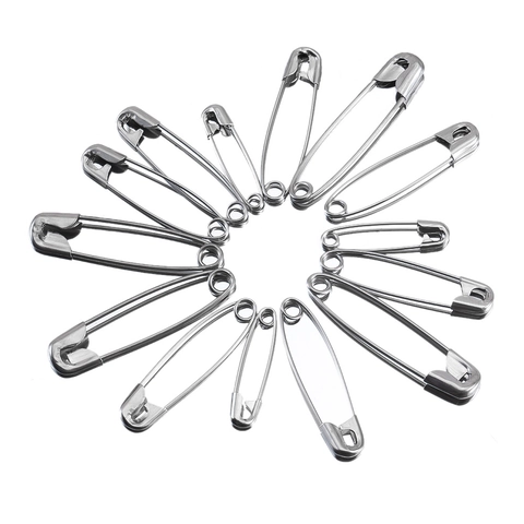Stainless Steel Safety Pins Set Metal Fasteners For Sewing DIY Crafts Jewelry Making Garment Fixing Silver Pins Accessory