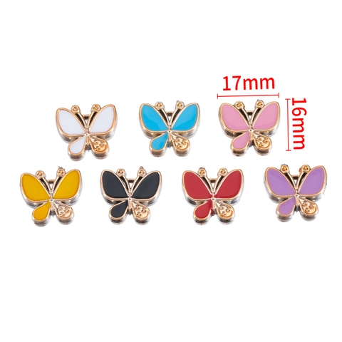Alloy Butterfly Charms Drip Oil Enamel Pendants For DIY Earring Necklace Bracelet Jewelry Making Accessories Craft Decor