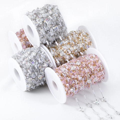Edelstahl DIY Schmuckkette Mit Schmetterling Herz Strass Künstliche Perlen Perlen Für Haarschmuck Quasten Handwerk Herstellung