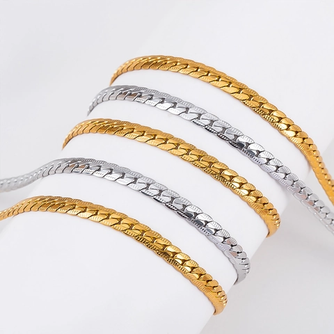 Accesorios de Cadena de Espiga de Acero Inoxidable Galvanizado al Vacío Para Hacer Joyas de Bricolaje Minimalista
