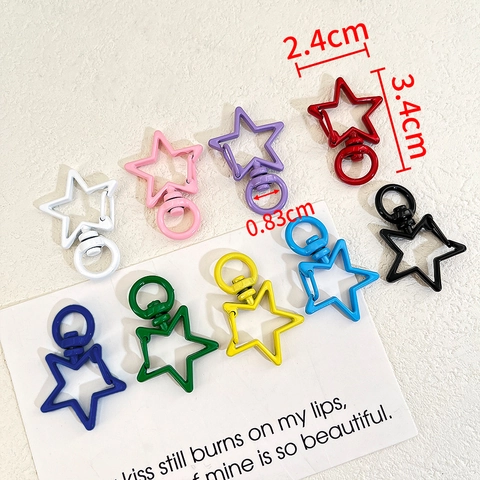 DIY Colorful Alloy Star Shaped Lobster Claw Clasp Swivel Keychain Hook Buckle For Bag Pendant Accessories Jewelry Making Findings