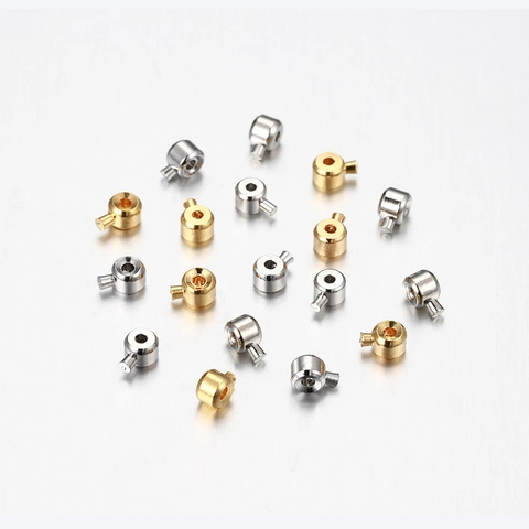 Perline di Posizionamento Cilindriche Rotonde in Rame Accessori per Gioielli Fai-da-te Fibbia a Scatto per Bracciali Collane