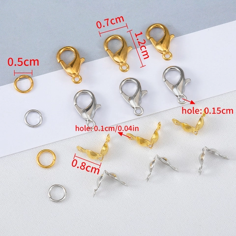 Alloy Lobster Clasps And Jump Rings Jewelry Finding Kit For Necklace Bracelet DIY Making Metal Connectors Supplies