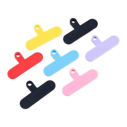 Universal Colorful Silicone Phone Case Lanyard Gasket Patch Connector Anti-Loss Phone Lanyard Anchor For Women Men Mixed Colors