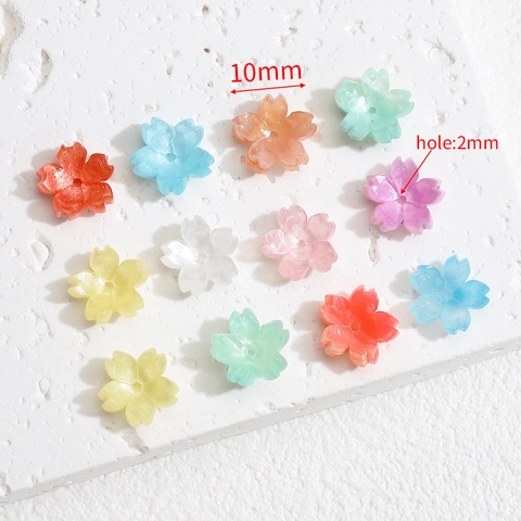 Resin Kirschblüte Blume Perlen Für DIY Schmuckherstellung Handwerk Macaron Perlmutt Blume Spacer Lose Perlen