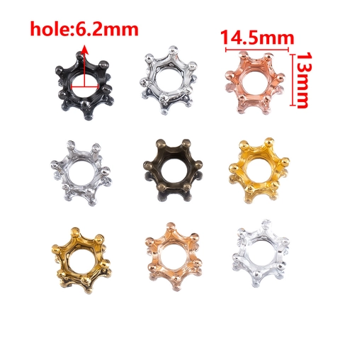 Minimalist Crown Shaped Zinc Alloy Charms For Jewelry Making DIY Handmade Necklaces Bracelets Accessories Electroplated Crown Beads