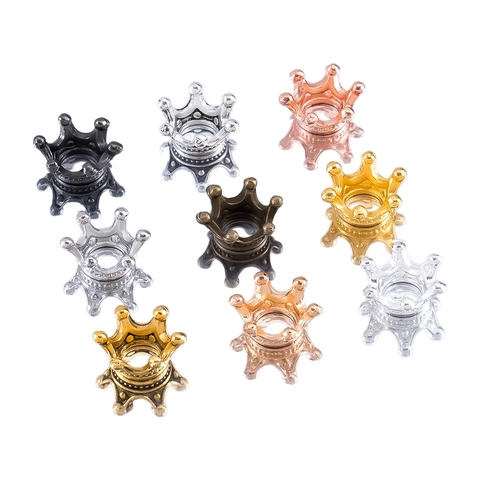 Minimalist Crown Shaped Zinc Alloy Charms For Jewelry Making DIY Handmade Necklaces Bracelets Accessories Electroplated Crown Beads