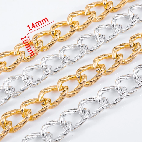 Minimalist Aluminum Alloy Textured Twist DIY Jewelry Chain Electroplated Gold Silver Curb Chain For Necklace Bracelet Making Craft