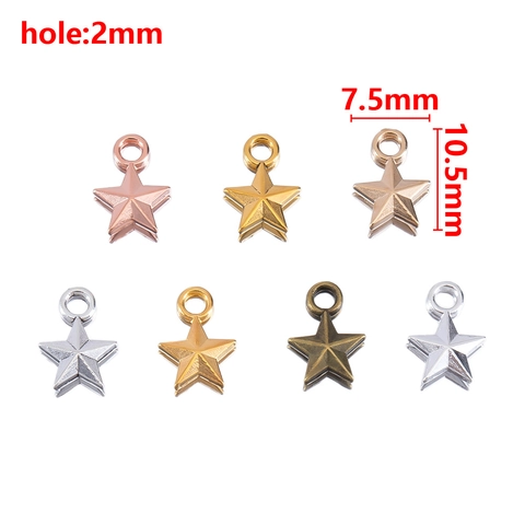Multifaceted 3D Pentagram Star Pendants Alloy DIY Star Charms For Jewelry Making Handcrafted Star Mini Pendants Rose Gold Silver Bronze KC Gold Jewelry Accessories