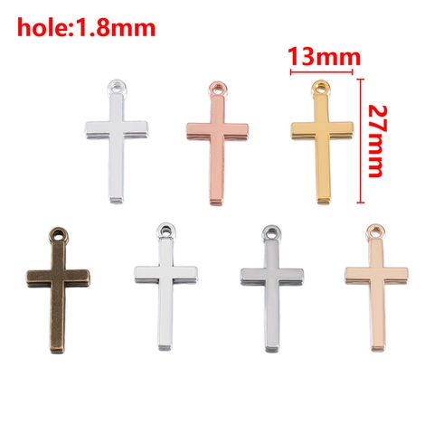 Vintage Legierung Glatte Kreuzanhänger Religiös DIY Schmuckherstellung Erkenntnisse Für Halskette Ohrring Gold Silber Roségold