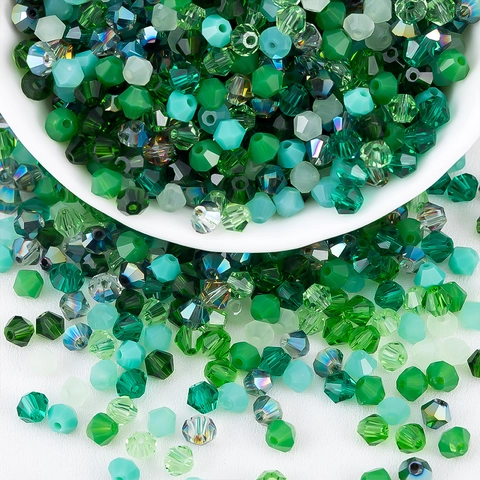 Cuentas de Cristal de Bicono Facetadas de Vidrio de Cristal Artificial Cuentas Sueltas Para Creación de Joyas DIY Pulsera Collar Hecho a Mano