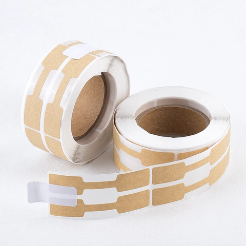 Kraftpapier Schmuck Preisetiketten Hantelform Selbstklebend Handbeschreibbar Etiketten Für Ring Halskette Brillen Display
