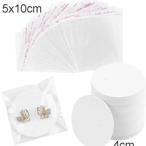 Minimalist Earring Display Cards And OPP Bags Kraft Paper Stud Earring Holder DIY Jewelry Packaging Business Accessories