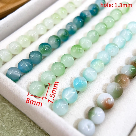 Gradient Glass Beads Round Straight Hole Czech Beads For DIY Bracelet Necklace Jewelry Making Accessory