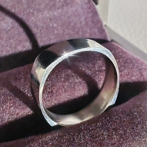 Minimalistischer Geometrischer Kupferring Für Damen Herren Versilberter Breiter Schlichter Bandring Mode Vielseitiger Schmuck
