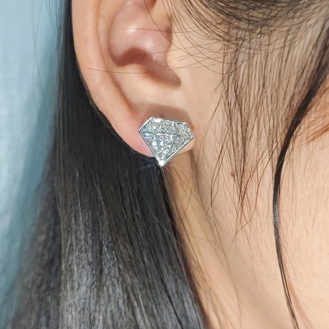 Koreanische Mode Kupfer Strass Diamant Umriss Ohrstecker Geometrisch Minimalistisch Gold Silber Plattiert Schmuck Für Damen Geschenk