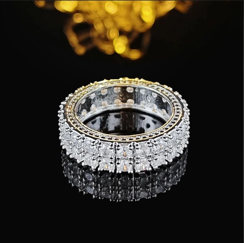 Mode Luxus Herren Iced Out Strass Ring Kupfer Punk Hip Hop Street Style Eternity Ring Schmuck Für Damen Herren