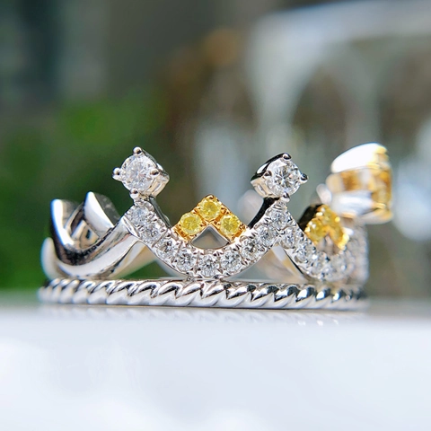 Vintage Königliche Krone Tiara Ring Kupfer Gold Silber Plattiert Gelb Pentagramm Stern Strass Eingelegt Mode Schmuck Für Damen