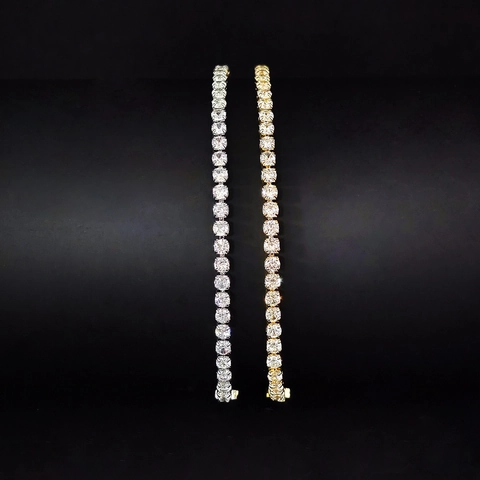 Fashion Tennis Chain Bracelet Copper Inlaid Cubic Zirconia Single Row Round Cut Luxury Jewelry For Women Wedding Everyday