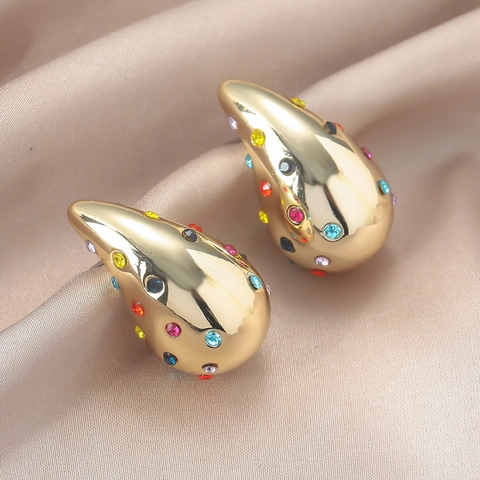 Pendientes de Aleación en Forma de Gota Punk Vintage Con Strass para Mujer Pendientes Elegantes de Caballito de Mar en C Joyería