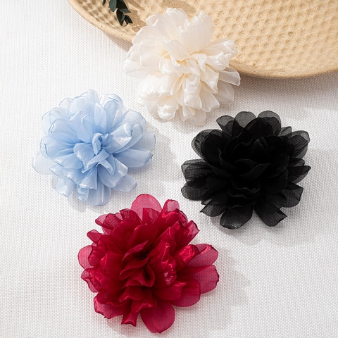Elegant Organza Blume Brosche Für Damen Legierung Mehrlagig Blumig Nadel Für Hochzeit Bankett Party Kleidung Accessoire