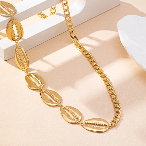 Cadena de Cintura de Aleación de Oro Bohemio con Concha para Mujer Sexy Cadena de Cuerpo de Playa Cinturón Decorativo de Metal Ajustable