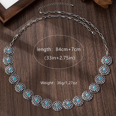 Catena da Vita in Lega Vintage Bohemien per Donna Sexy Disco Geometrico Inciso Floreale Catena da Ventre Spiaggia Gioielli per il Corpo