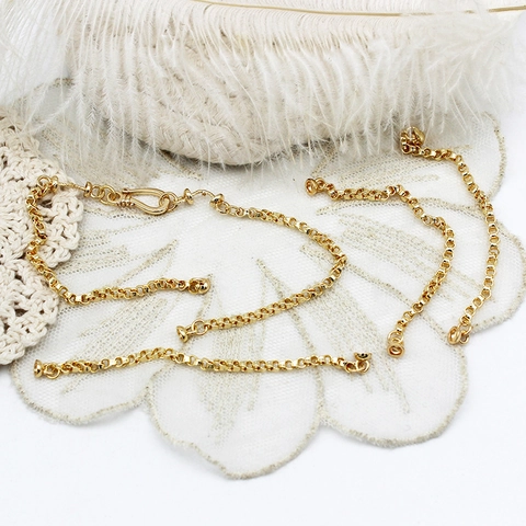 DIY Koperen Ketting Halsketting Sieraden Maken Componenten Goud Zilver Verguld Spleten Trui Ketting (Zonder Parel)