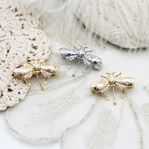 18K Gold Plated Copper Animal Brooch Pendant Butterfly Bee Octopus Unicorn Deer Rhinestone Artificial Pearl Brooch For Women