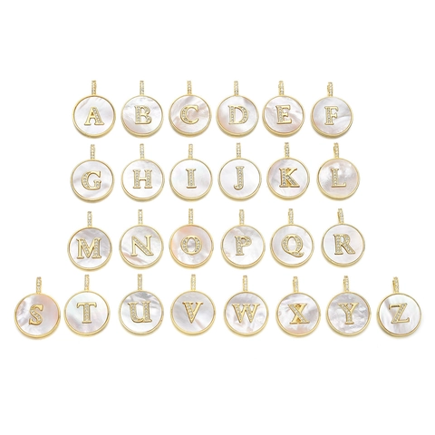 18K Gold Plattierter Kupfer Alphabet Anhänger DIY Schmuckherstellung Strass Künstliche Perle Buchstabe Anhänger Halskette Zubehör