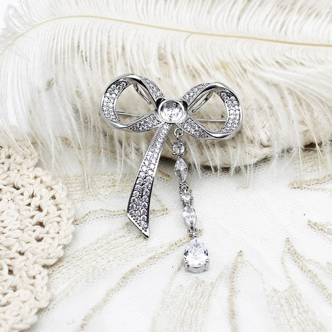 18K Gold Plated Copper Gourd Bow Knot Brooch Pendant DIY Jewelry Accessories Rhinestone Artificial Pearl Mother Of Pearl Finding