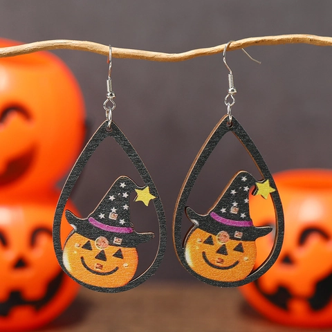 Orecchini di Halloween in Acrilico Vintage Zucca Fantasma Teschio Cuore Mano di Scheletro Calice per Donna Gioielli