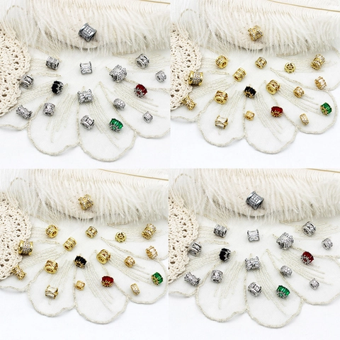 Cuentas Espaciadoras de Zirconia Cúbica con Micro Incrustación para Joyería DIY Colgantes de Cobre Bañados en Oro 18K