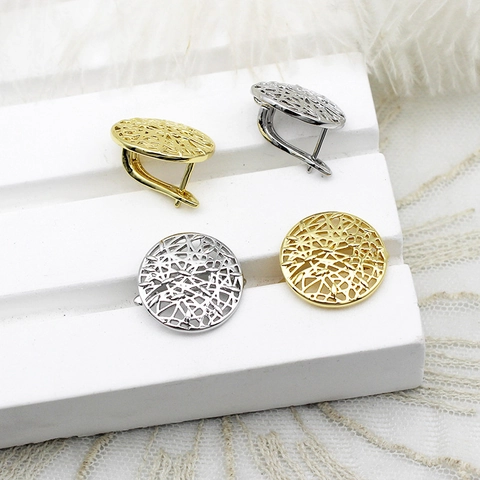 18K Gold Plated Copper Bird's Nest Plaid Twist Hoop Earrings For Women Minimalist Geometric Ear Buckle Jewelry Accessories